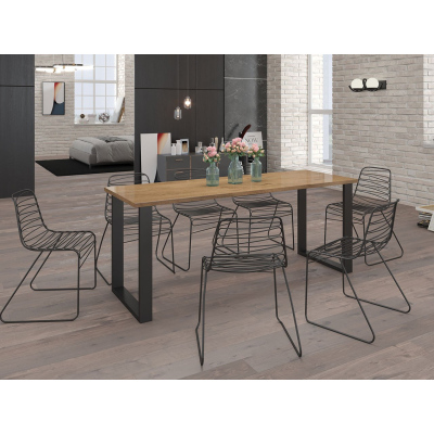 IMPER 2 téglalap alakú étkezőasztal - lancelot tölgy / matt szőnyeg