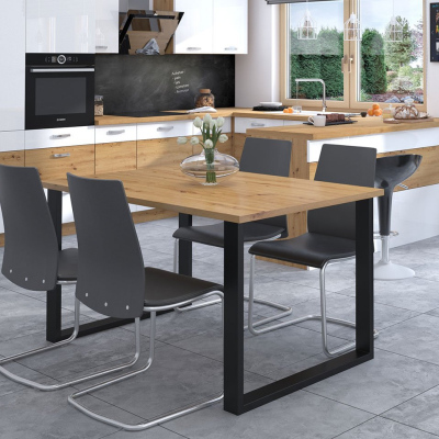 IMPER 3 négyzet alakú étkezőasztal - artisan tölgy / fekete matt