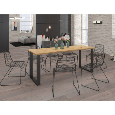 IMPER 2 étkezőasztal - artisan tölgy / fekete matt