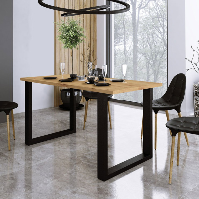 IMPER 1 négyzet alakú étkezőasztal - artisan tölgy / fekete matt