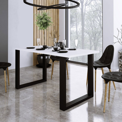 IMPER 1 négyzet alakú étkezőasztal - fehér / fekete matt