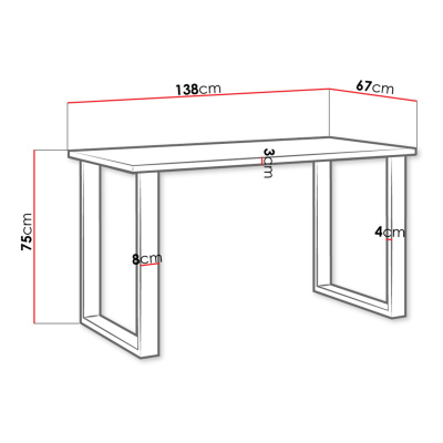 IMPER 1 négyzet alakú étkezőasztal - fehér / fekete matt