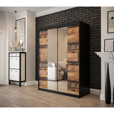 ORISA 2 kétajtós szekrény - szélesség 150 cm, fekete / régi stílusú