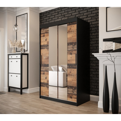 ORISA 2 kétajtós szekrény - szélesség 120 cm, fekete / régi stílusú