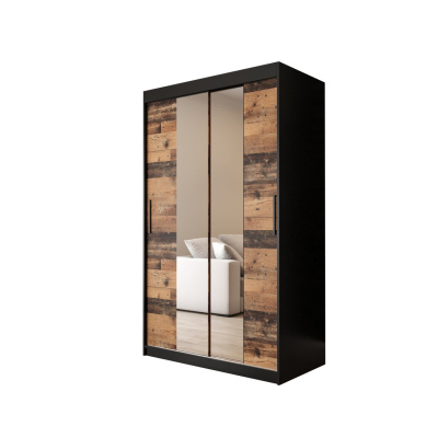 ORISA 2 kétajtós szekrény - szélesség 120 cm, fekete / régi stílusú