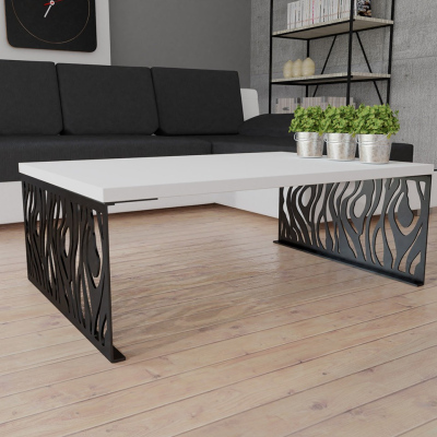 DORLIP 2 dohányzóasztal - matt fekete / fényes fehér