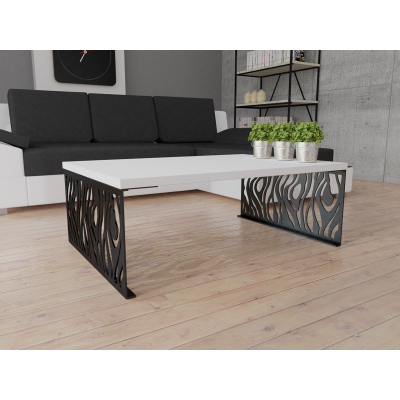 DORLIP 2 dohányzóasztal - matt fekete / fényes fehér