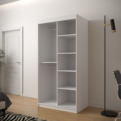 JANETTE 2 grafikás ruhásszekrény - szélesség 100 cm, fehér