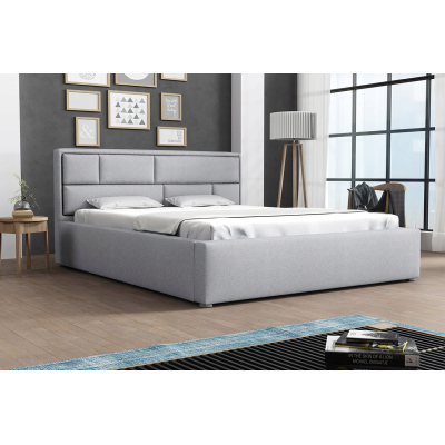 Franciaágy léces kerettel 160x200 IVENDORF 2 - világosszürke