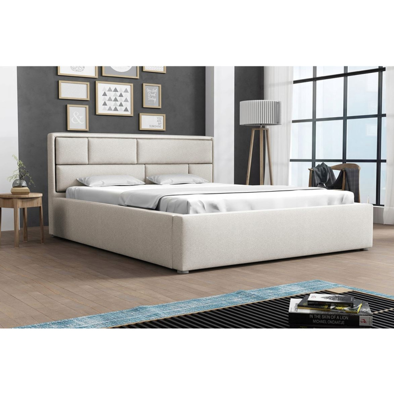 Franciaágy léces kerettel 160x200 IVENDORF 2 - krémszínű
