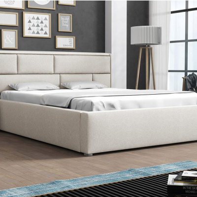 Franciaágy léces kerettel 140x200 IVENDORF 2 - krémszínű
