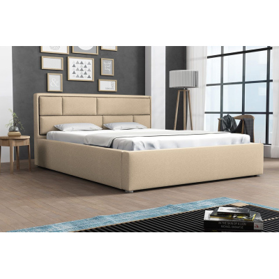 Franciaágy tárolóhellyel és ágyrácsos alappal 140x200 IVENDORF 2 - bézs