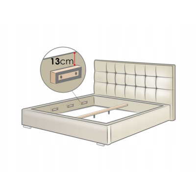 Franciaágy tárolóhellyel és ágyrácsos alappal 140x200 IVENDORF 2 - bézs