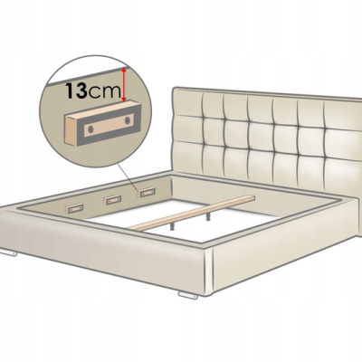 Franciaágy tárolóhellyel és ágyrácsos alappal 140x200 IVENDORF 2 - sötétkék