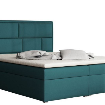 IVENDORF 1 boxspring franciaágy tárolóhellyel 180x200 - kék + INGYENES topper