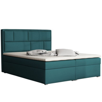 IVENDORF 1 boxspring franciaágy tárolóhellyel 180x200 - kék + INGYENES topper