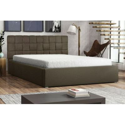 Kárpitozott franciaágy léces vázzal 160x200 WARNOW 2 - barna