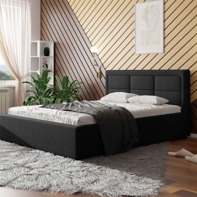 Egyszemélyes ágy léces kerettel 120x200 PALIGEN 2 - fekete
