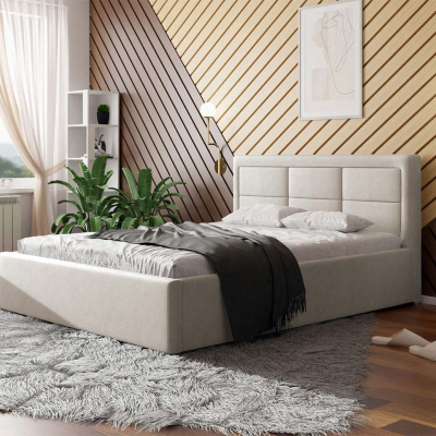 Egyszemélyes ágy léces kerettel 120x200 PALIGEN 2 - krémszínű