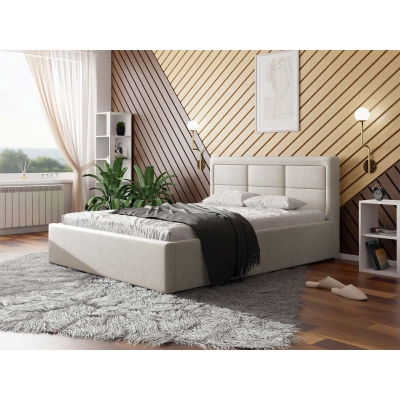 Egyszemélyes ágy léces kerettel 120x200 PALIGEN 2 - krémszínű