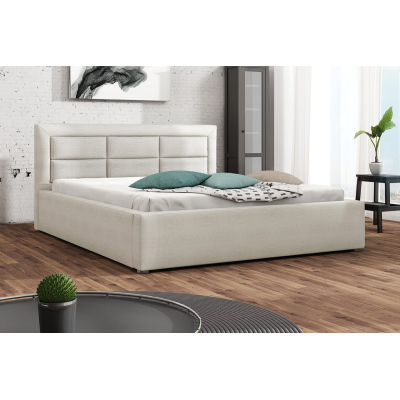 Franciaágy rácsos ágyráccsal 160x200 PALIGEN 2 - krémszínű