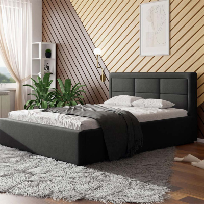 Franciaágy tárolóhellyel és rácsos ágyráccsal 140x200 PALIGEN 2 - szürke 1