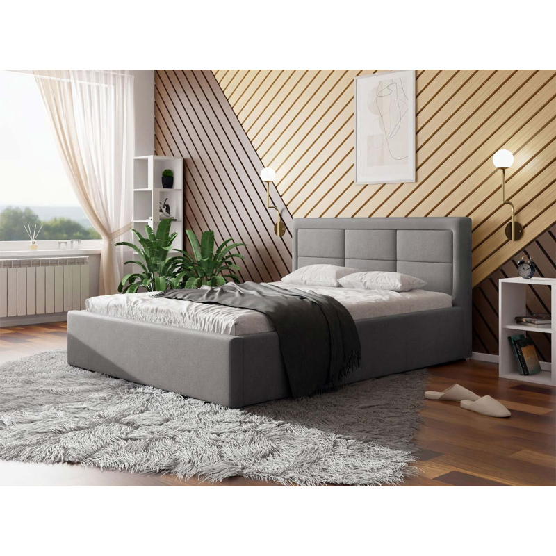 Franciaágy tárolóhellyel és rácsos ágyráccsal 140x200 PALIGEN 2 - szürke 2