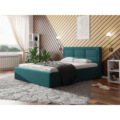 Franciaágy tárolóhellyel és rácsos ágyráccsal 140x200 PALIGEN 2 - kék