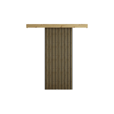 MILANIA tolóajtó sínekkel - 90 cm, artisan tölgy / fekete