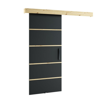 LORETA 4 tolóajtó - 90 cm, fekete / kézműves tölgyfa
