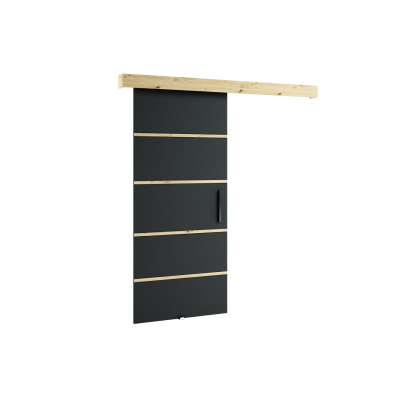 LORETA 4 tolóajtó - 90 cm, fekete / kézműves tölgyfa