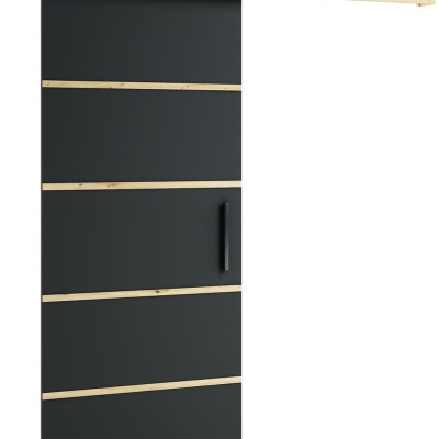 LORETA 4 tolóajtó - 90 cm, fekete / kézműves tölgyfa