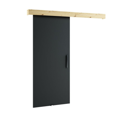 LORETA 1 tolóajtó - 90 cm, fekete / kézműves tölgyfa