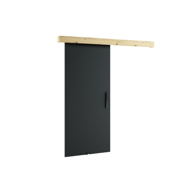 LORETA 1 tolóajtó - 90 cm, fekete / kézműves tölgyfa