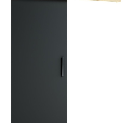 LORETA 1 tolóajtó - 90 cm, fekete / kézműves tölgyfa