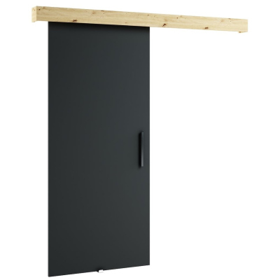 LORETA 1 tolóajtó - 90 cm, fekete / kézműves tölgyfa
