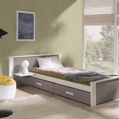 Gyerekágy tárolóval 80x180 POLCH PLUS - fehér / szarvasgomba tölgy