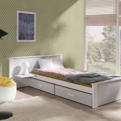 Gyerekágy tárolóhellyel 80x180 POLCH PLUS - fehér / szürke