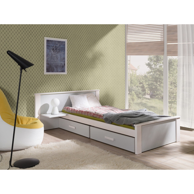 Gyerekágy tárolóhellyel 80x180 POLCH PLUS - fehér / szürke