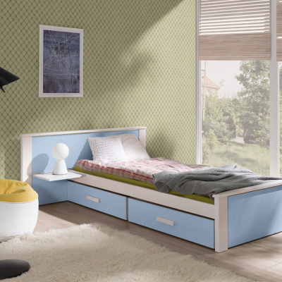 Gyerekágy tárolóhellyel 80x180 POLCH PLUS - fehér / kék