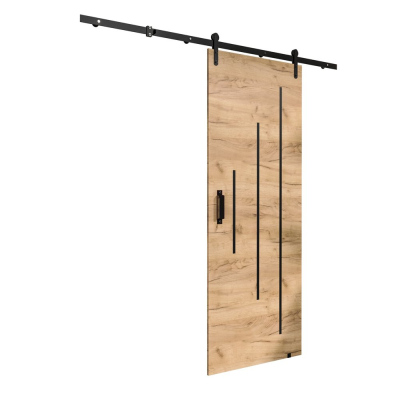 Tolóajtó LEONTINA 4 szerelvényekkel - 90 cm, craft tölgy