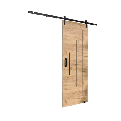 Tolóajtó LEONTINA 4 szerelvényekkel - 90 cm, craft tölgy