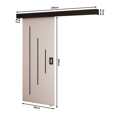 BORISA 6 tolóajtó - 90 cm, fehér