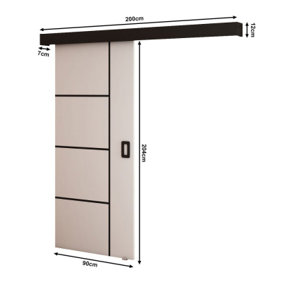 BORISA tolóajtó - 90 cm, fehér