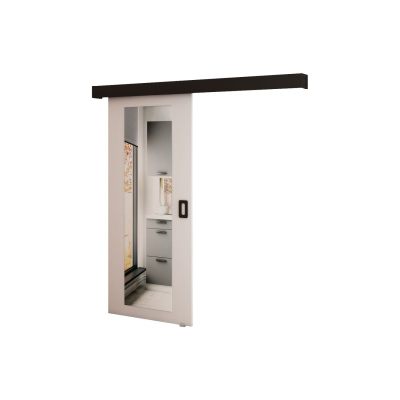 BORISA 2 tolóajtó tükörrel - 90 cm, fehér