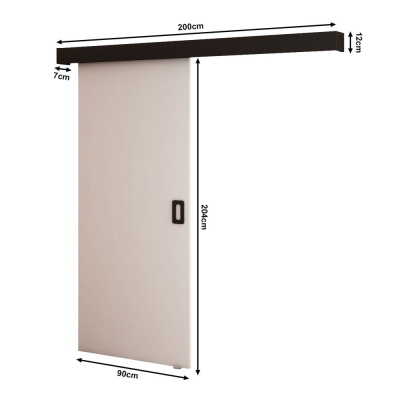 BORISA 1 tolóajtó - 90 cm, fehér