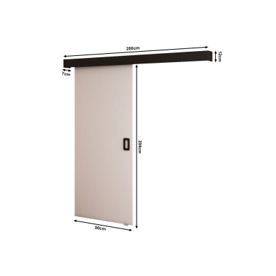 BORISA 1 tolóajtó - 90 cm, fehér