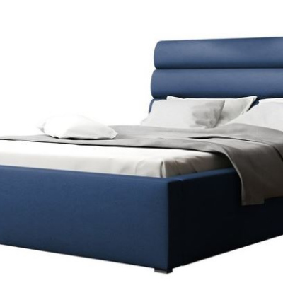 Kárpitozott dupla ágy léces vázzal 140x200 BORZOW - szürke 1