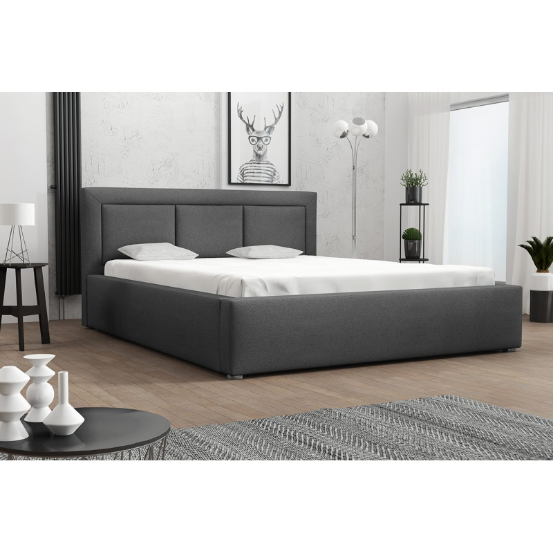 Franciaágy léces kerettel 160x200 GOSTORF 3 - sötétszürke