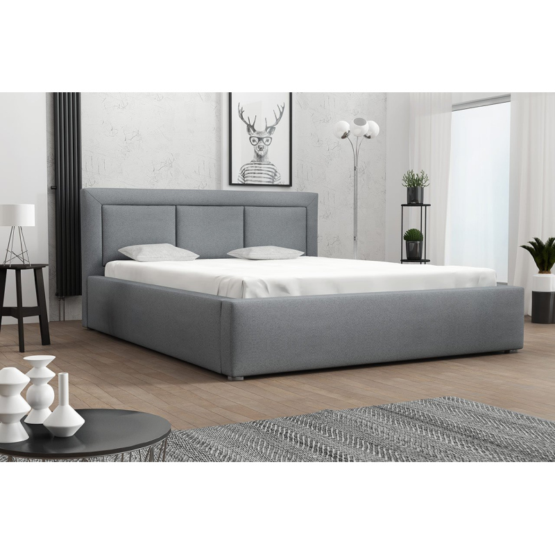 Franciaágy léces kerettel 160x200 GOSTORF 3 - világosszürke